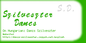 szilveszter dancs business card